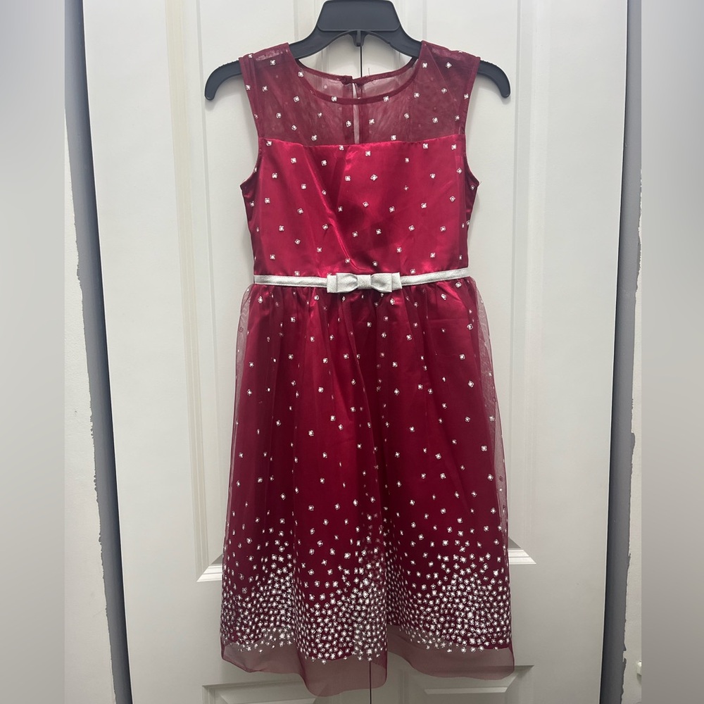 Girls Red and silver Christmas dress